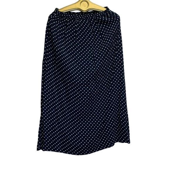 JM Collection Jennifer Moore Midi Skirt Polka Dot indigo harvest sun blue sz 10 - Picture 3 of 12